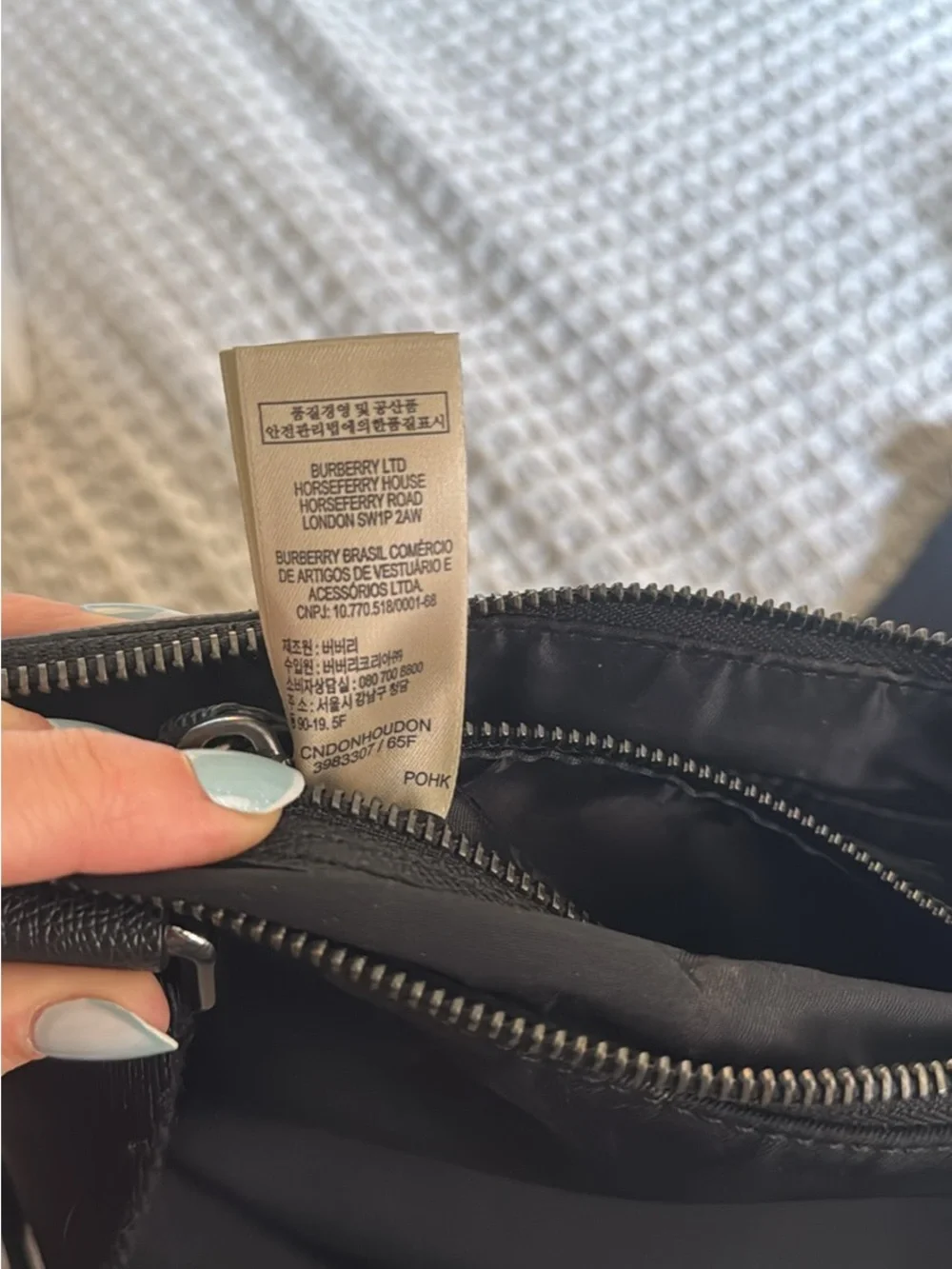 Burberry Black Nylon and Leather Messenger Bag
